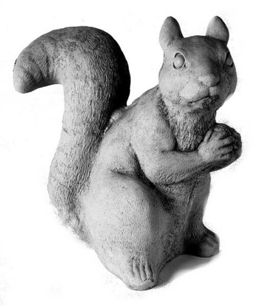 Cast Stone Squirrel Statue with an acorn in hand - Perfect for outdoors